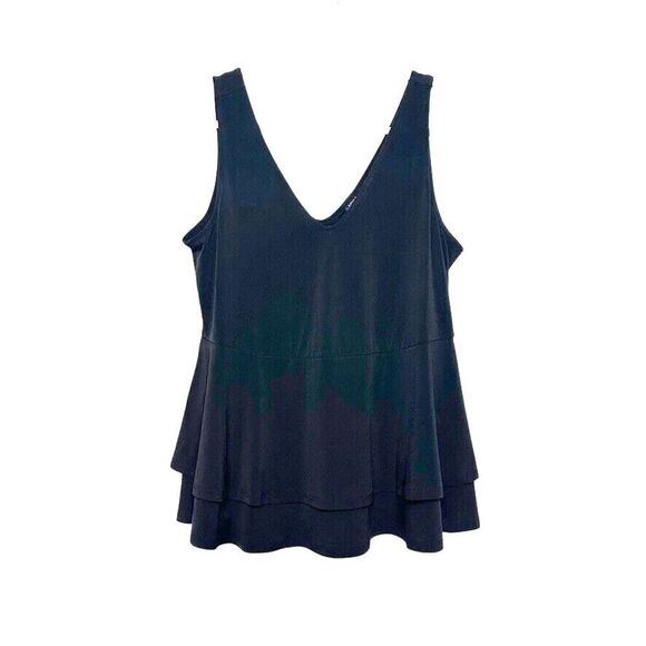 Torrid Black Layered Sleeveless Top Women's 0 /12 Black Flowy Whimsical Goth - Picture 1 of 5